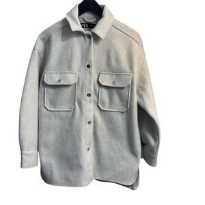 NWT Zara Oversized Soft Overshirt Ecru Size Small